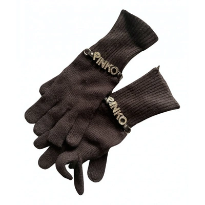 Pre-owned Pinko Cashmere Gloves In Brown