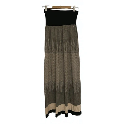 Pre-owned Patrizia Pepe Maxi Skirt In Grey