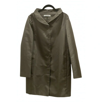 Pre-owned Jil Sander Silk Trench Coat In Grey