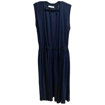 Pre-owned Chloé Wool Maxi Dress In Navy