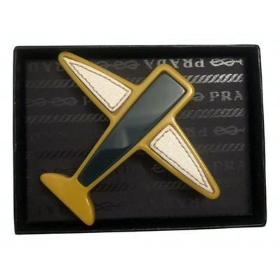 Pre-owned Prada Yellow Leather Pins & Brooches