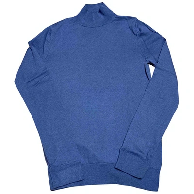 Pre-owned Hugo Boss Wool Jumper In Blue