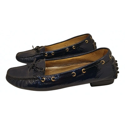 Pre-owned Carshoe Patent Leather Flats In Blue