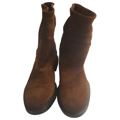 Pre-owned Casadei Biker Boots In Brown