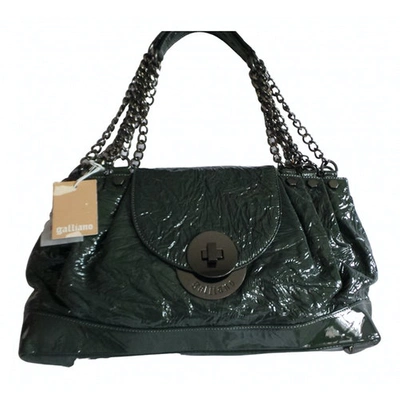 Pre-owned Galliano Patent Leather Handbag In Green