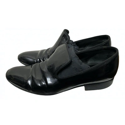 Pre-owned Celine Patent Leather Flats In Black