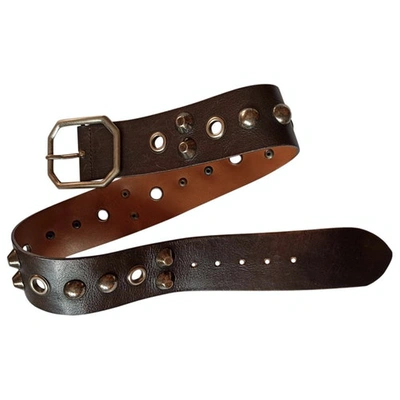 Pre-owned Max & Co Leather Belt In Brown