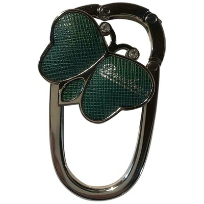 Pre-owned Borsalino Leather Key Ring In Green