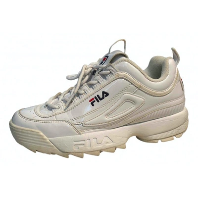 Pre-owned Fila Patent Leather Trainers In White