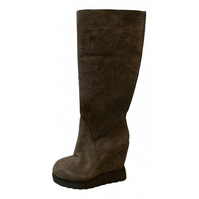 Pre-owned Ash Boots In Brown