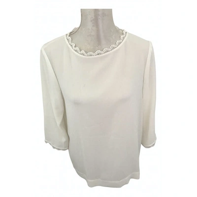 Pre-owned Gerard Darel White Polyester Top