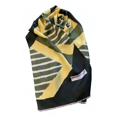 Pre-owned Balenciaga Silk Scarf In Green