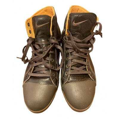 Pre-owned Nike Leather Boots In Brown