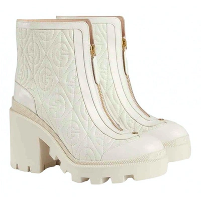 Pre-owned Gucci White Leather Boots