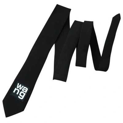 Pre-owned Alexander Wang Silk Tie In Black