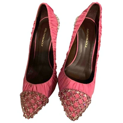 Pre-owned Bruno Magli Cloth Heels In Pink
