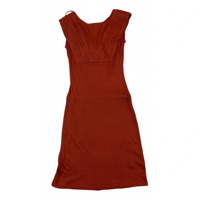 Pre-owned Ted Baker Silk Mid-length Dress In Red