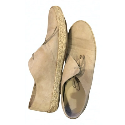 Pre-owned Burberry Leather Espadrilles In Beige