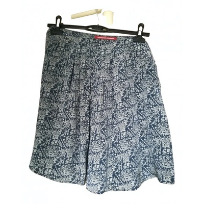 Pre-owned Comptoir Des Cotonniers Silk Mini Skirt In Blue