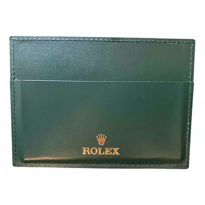 Pre-owned Rolex Leather Small Bag In Green