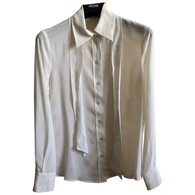 Pre-owned Moschino Cheap And Chic White Silk  Top
