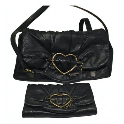Pre-owned Moschino Leather Handbag In Black