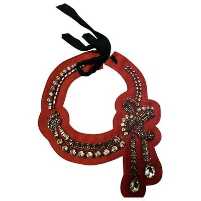 Pre-owned Lanvin Crystal Necklace In Red