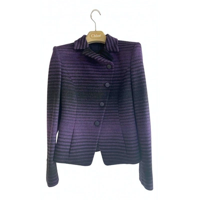 Pre-owned Emporio Armani Wool Blazer In Purple