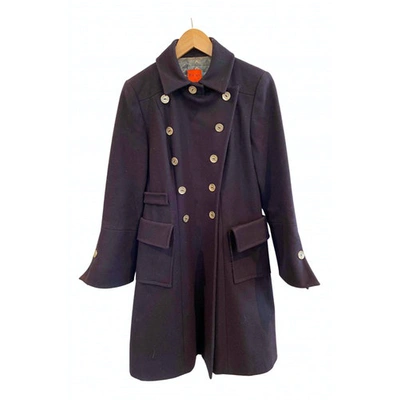 Pre-owned Christian Lacroix Wool Coat In Navy