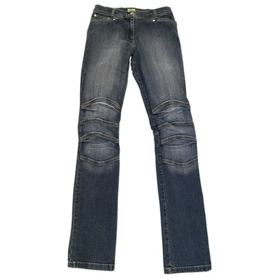 Pre-owned Mugler Blue Cotton - Elasthane Jeans