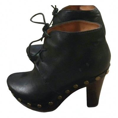 Pre-owned Marc By Marc Jacobs Leather Lace Up Boots In Black