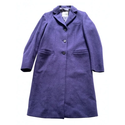 Pre-owned Trussardi Wool Coat In Purple