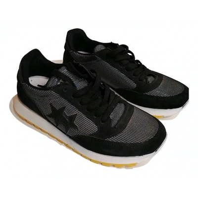 Pre-owned G-star Raw Leather Trainers In Black