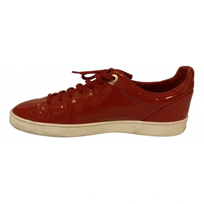 Pre-owned Louis Vuitton Frontrow Patent Leather Trainers In Red