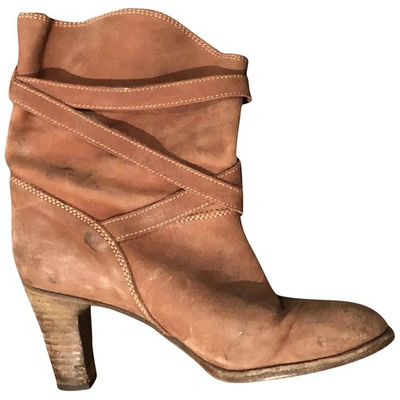 Pre-owned Comptoir Des Cotonniers Buckled Boots In Camel