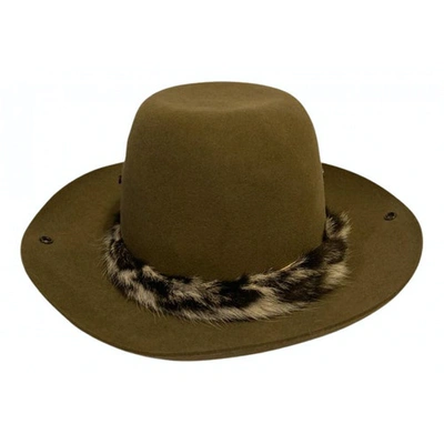 Pre-owned Lanvin Wool Hat In Khaki