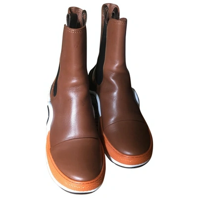 Pre-owned Louis Vuitton Archlight Leather Boots In Camel
