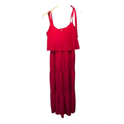 Pre-owned Club Monaco Silk Maxi Dress In Red