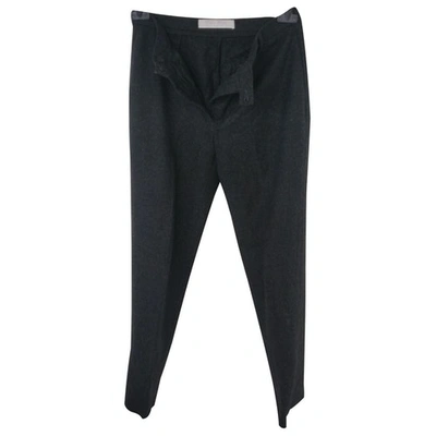Pre-owned Miu Miu Cashmere Straight Pants In Grey