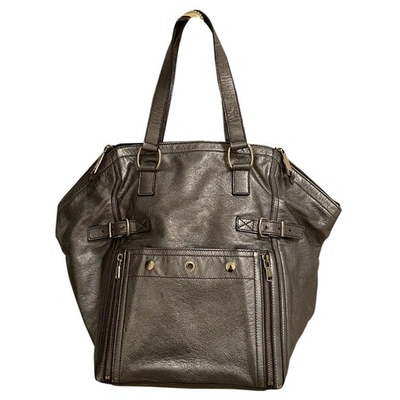 Pre-owned Saint Laurent Downtown Leather Handbag In Metallic