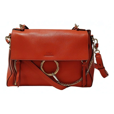 Pre-owned Chloé Faye Day Leather Handbag In Red
