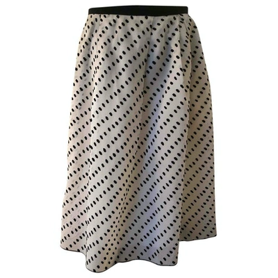 Pre-owned Erdem Silk Maxi Skirt In White