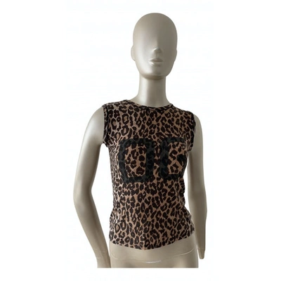 Pre-owned Dolce & Gabbana Brown Cotton Top