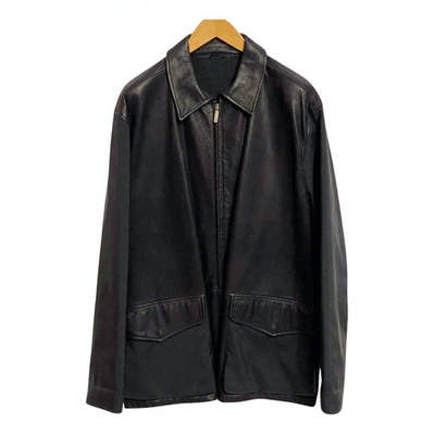 Pre-owned Ermenegildo Zegna Leather Vest In Black