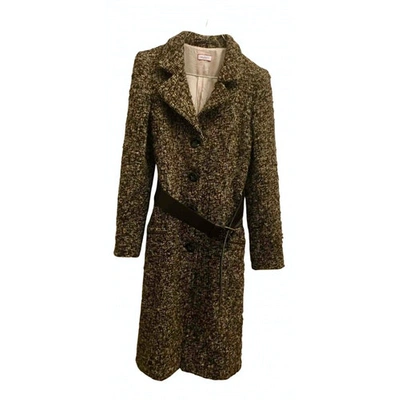 Pre-owned Max & Co Tweed Trench Coat In Brown