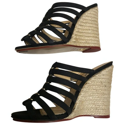 Pre-owned Charlotte Olympia Black Suede Espadrilles