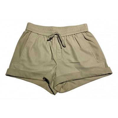 Pre-owned Helmut Lang Leather Mini Short In Ecru