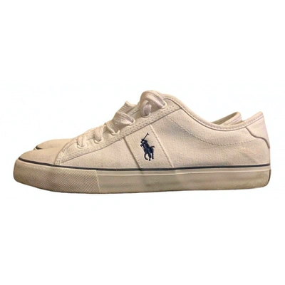 Pre-owned Polo Ralph Lauren Cloth Low Trainers In White
