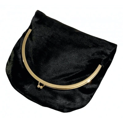 Pre-owned Simone Rocha Pony-style Calfskin Clutch Bag In Black