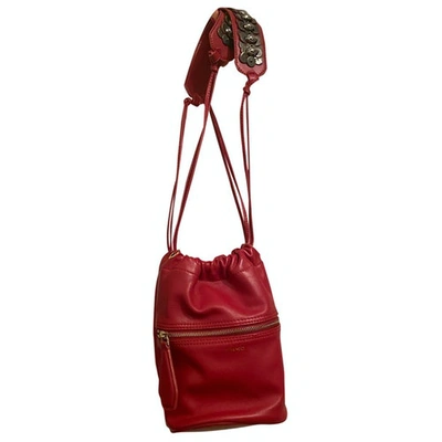 Pre-owned Pinko Leather Backpack In Red